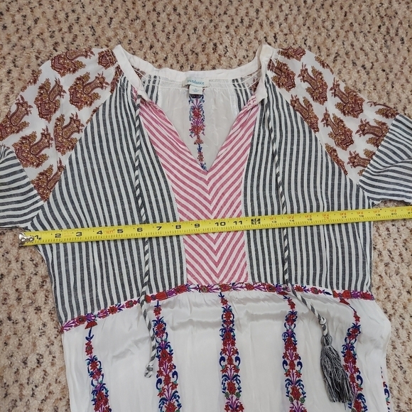 Sundance Mixed Print Striped Embroidered Floral Dress Women’s S Bohemian - Picture 7 of 16